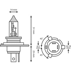 12v 35/35w  Halogen Headlight Bulb