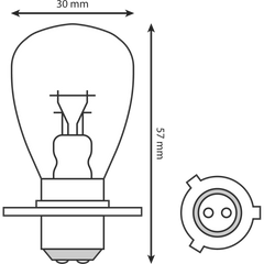 Two RP30  6v Headlight Bulbs