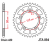 JTA894.46   46T Aluminium Rear Sprocket