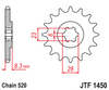 JTF1450.14; Suzuki 14 Teeth Front Sprocket