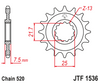 JTF1536.16RB  Kawasaki 16 Teeth Front Sprocket
