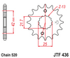 JTF436.15; Suzuki 15 Teeth Front Sprocket