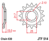 JTF514.15 15T Kawasaki GPZ750 Front Sprocket