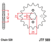 JTF569.15T Kawasaki Yamaha Front Sprocket